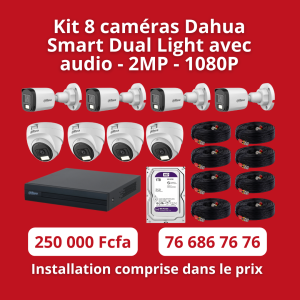 Kit 8 caméras Dahua 2MP