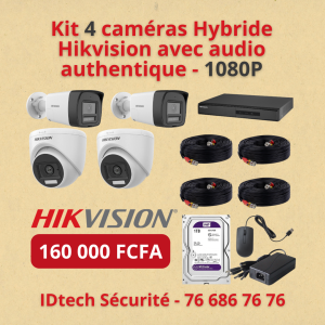 Kit 4 caméras Hikvision Hybrid Smart Dual Light 2MP