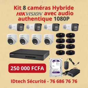 Kit 8 caméras Hikvision Hybrid Smart Dual Light 2MP