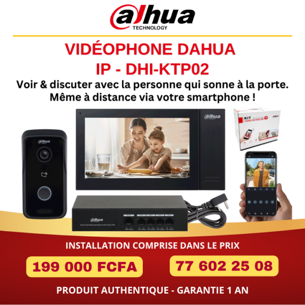 Kit vidéophone Dahua DHI-KTP02 – IP