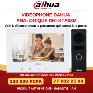 Kit vidéophone Dahua DHI-KTA03M - Analogique
