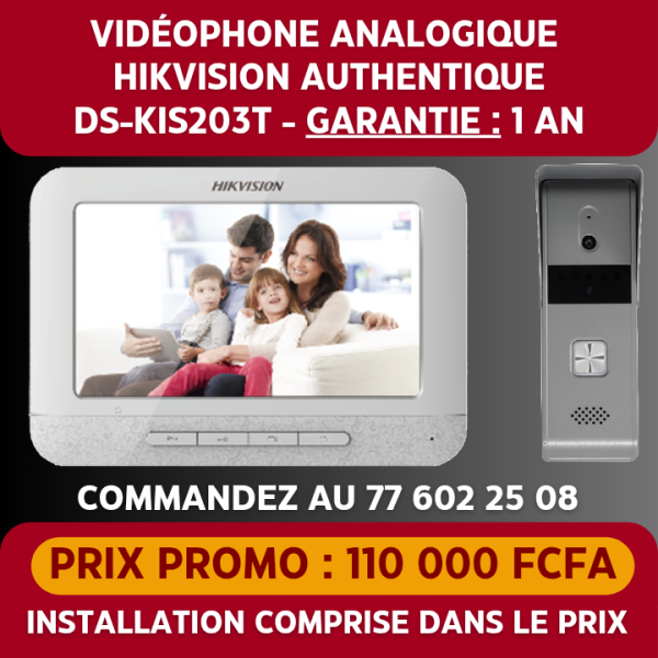 Kit vidéophone Hikvision DS-KIS203T – Analogique