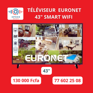 Téléviseur EURONET 43” SMART LED – Divertissement & Sécurité en un seul écran